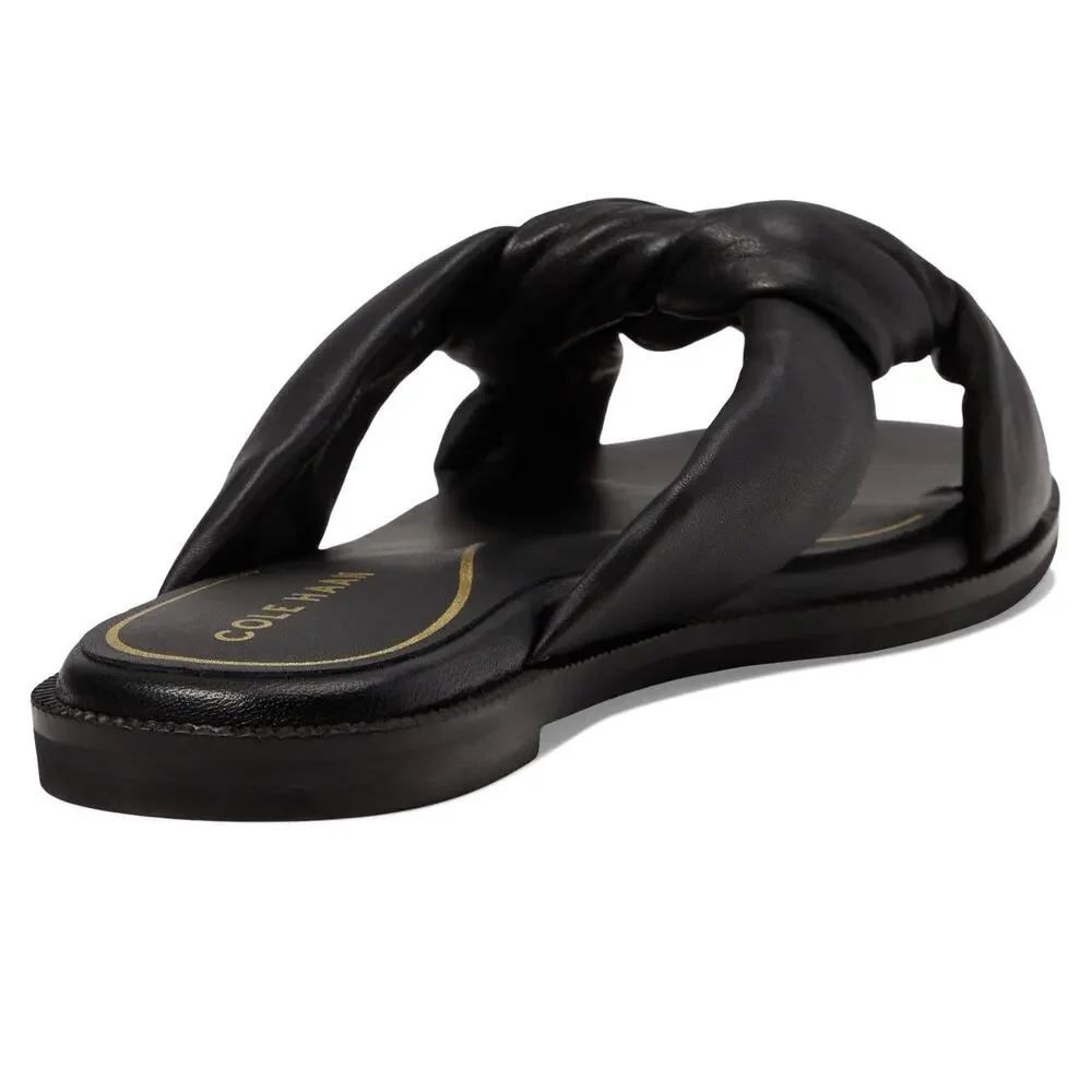 COLE HAAN ANICA LUX SLIP-ON SANDAL BLACK LEATHER 8.5 B (M)